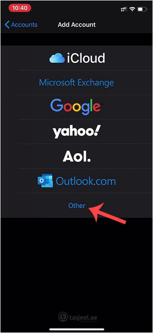 Select the Other Option.