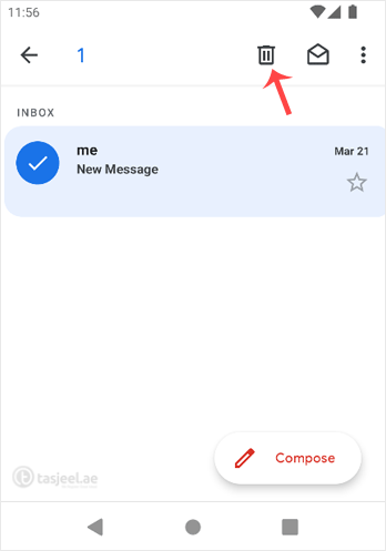 Now click the Delete icon displayed on top.