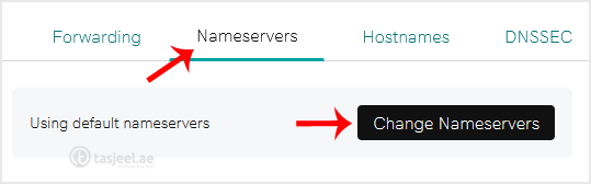 Click on the Nameservers tab and then on Change Nameservers .