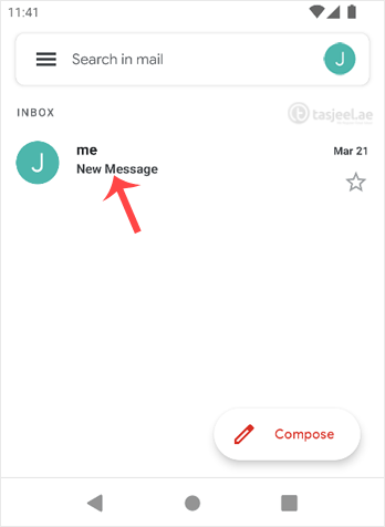 Tap and hold for a few seconds on the email you want to delete.
