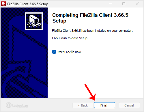 The installation usually completes in a few seconds
