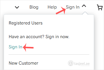 Open Godaddy website and click on Sign In . Under "Registered Users", click again on Sign-in . You will be redirected to the login page.