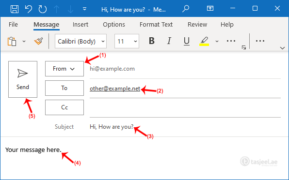 A new window will appear. Fill it in with the following details: From: If you have multiple email accounts, click on From and choose the...