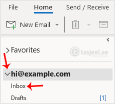 In the left panel. You can see a list of your email accounts, double-click on it to expand.