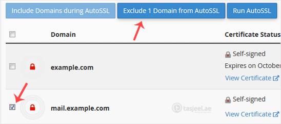Exclude X domains during AutoSSL.