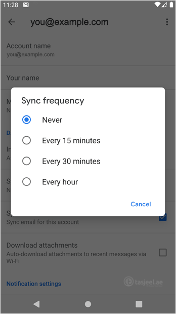 Set your frequency to 15 minutes