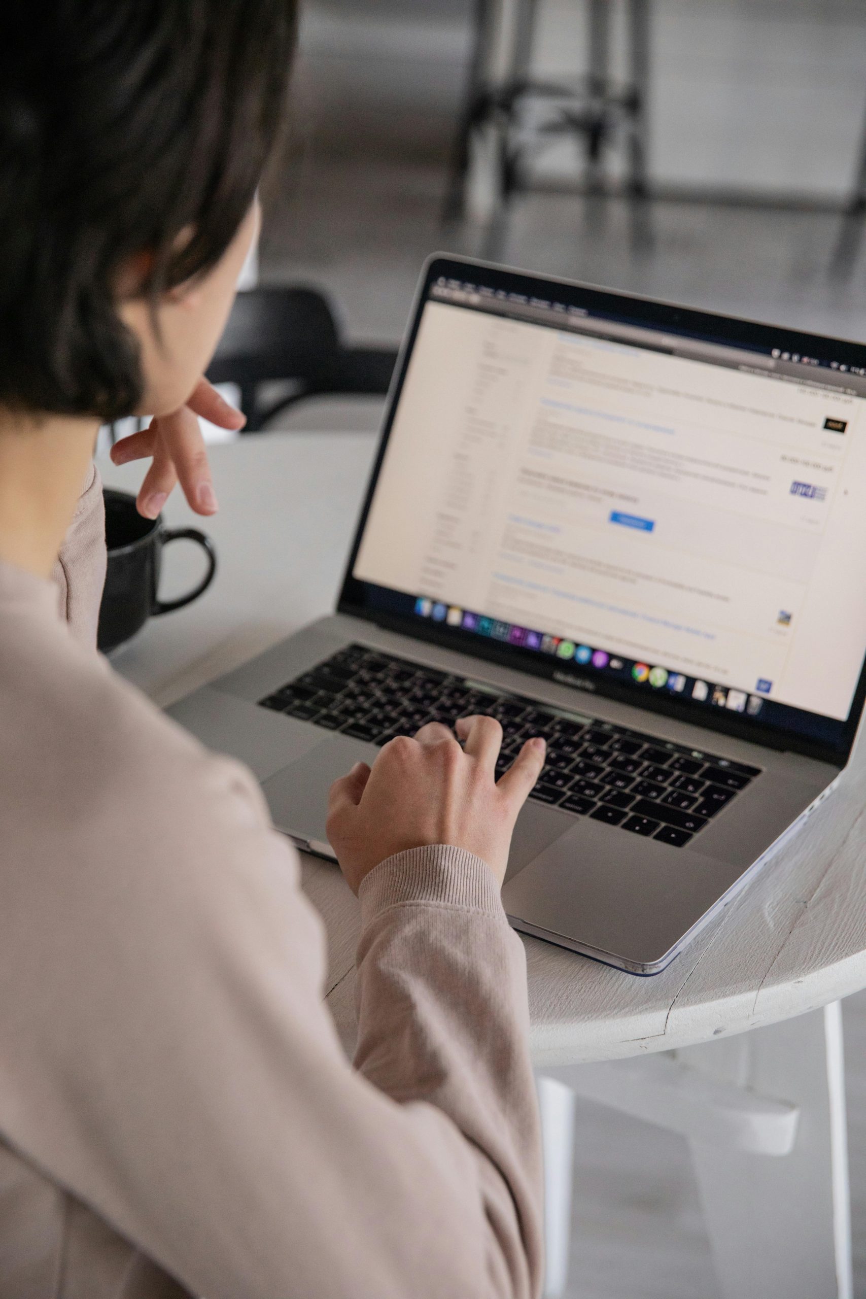 Perfect domain name length - woman looking at search results