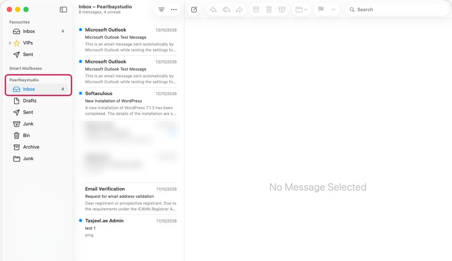 Your new mailbox in Mail