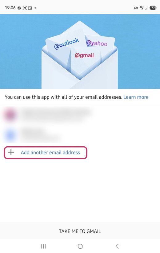 Tap Add another email address