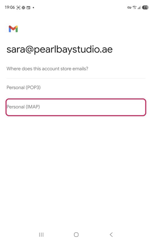 Choose Personal (IMAP)