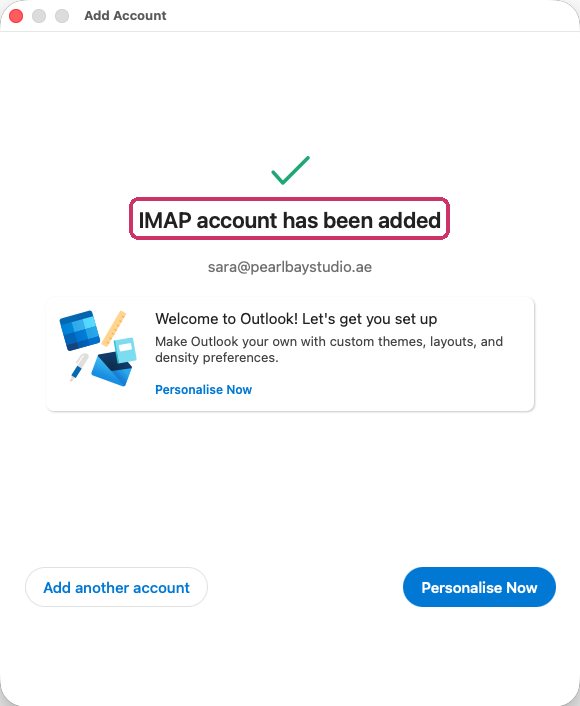 IMAP account has been added
