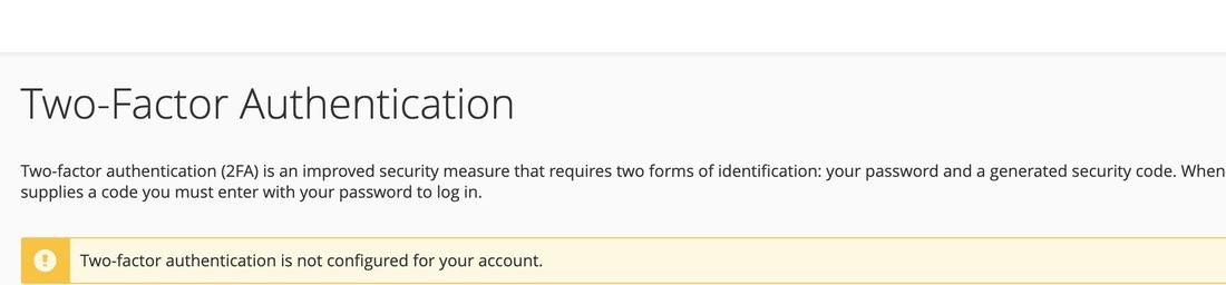 Two-Factor Authentication in cPanel