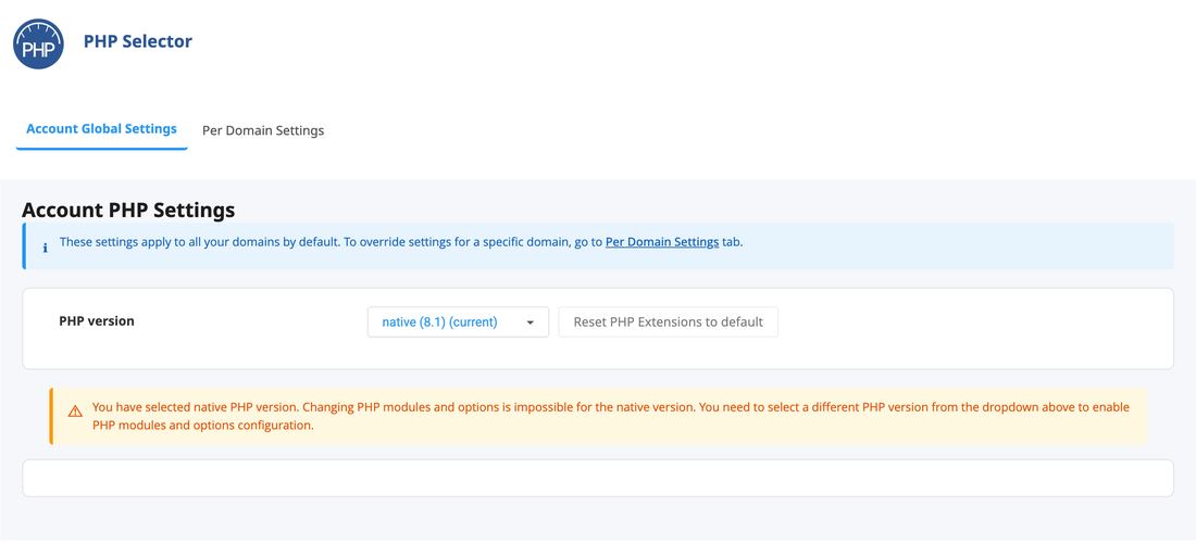Select PHP Version in cPanel