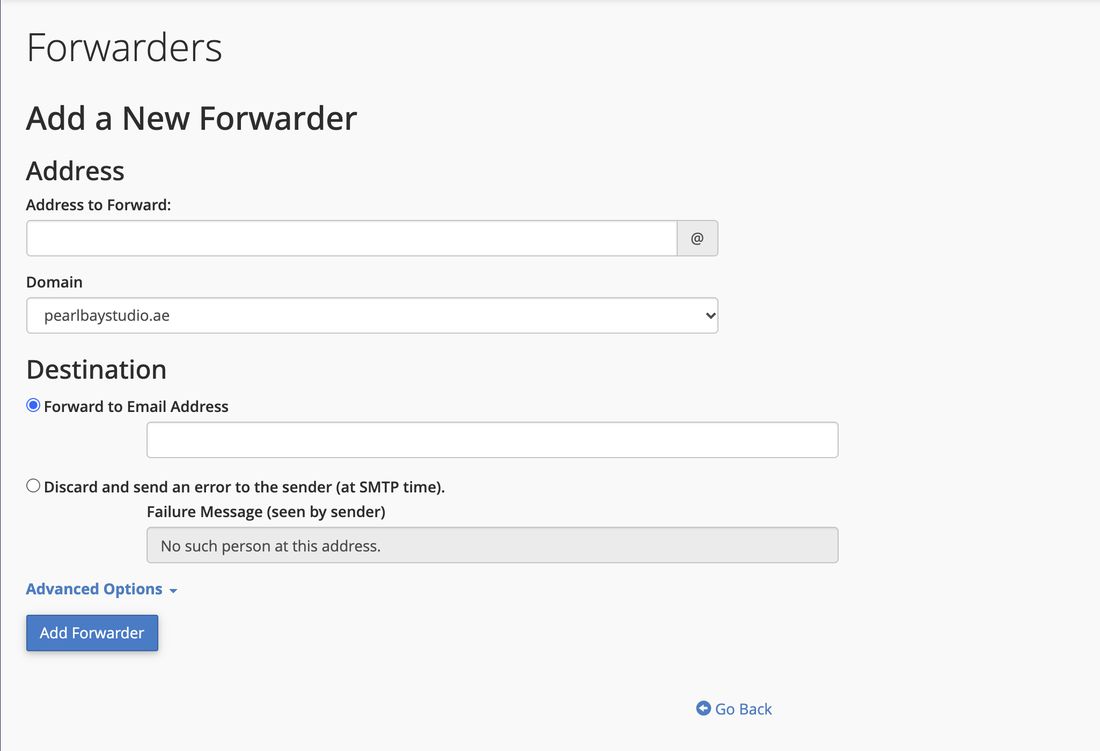 Add a New Forwarder in cPanel