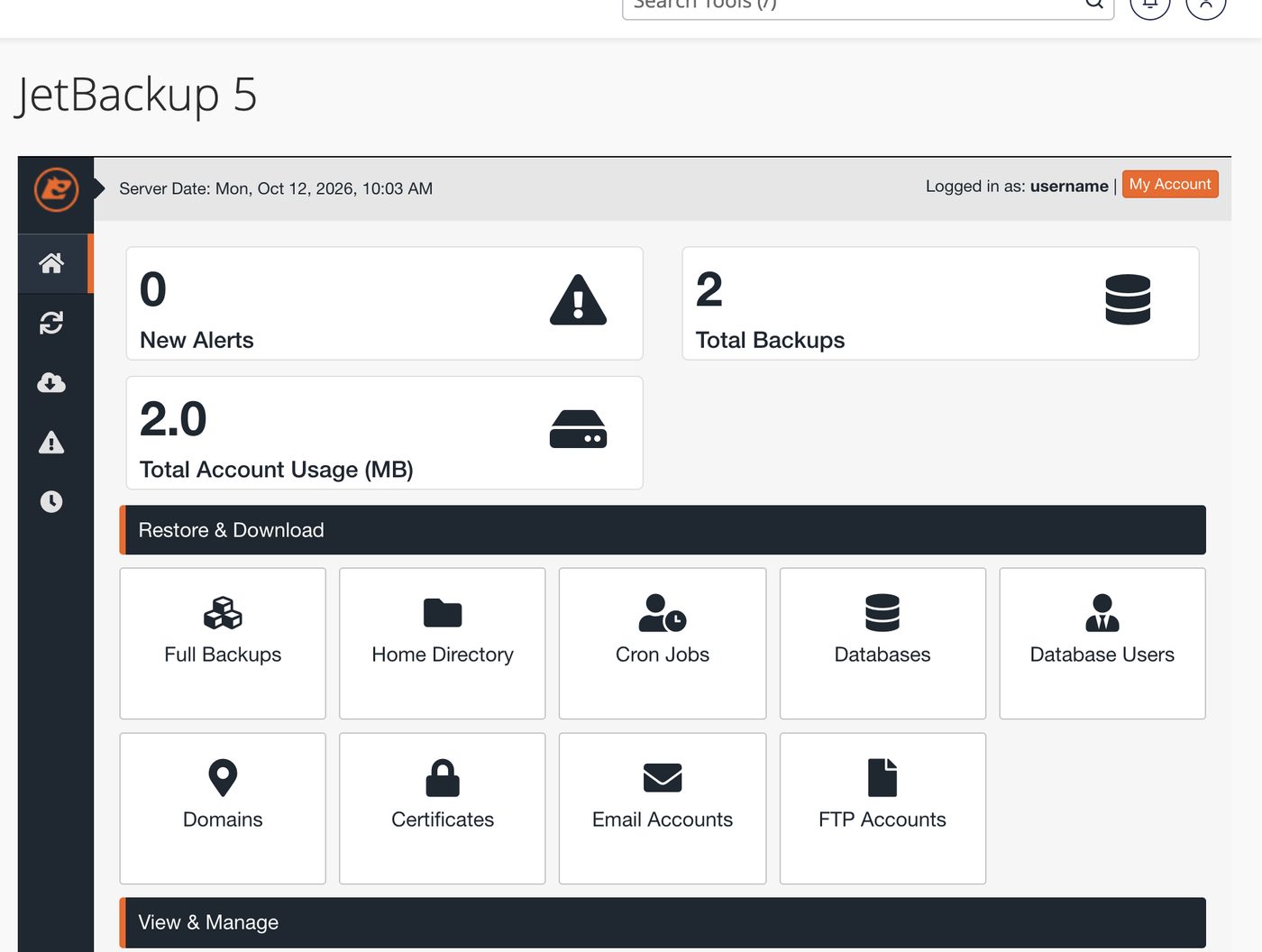 JetBackup 5 in cPanel