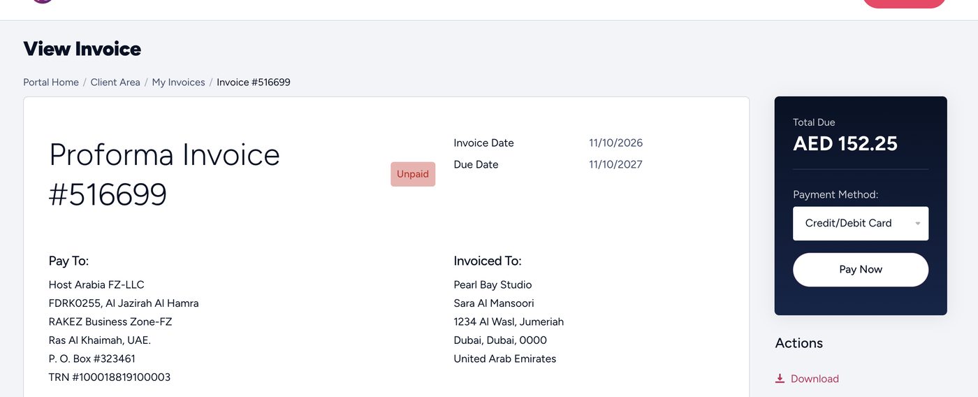 An unpaid invoice