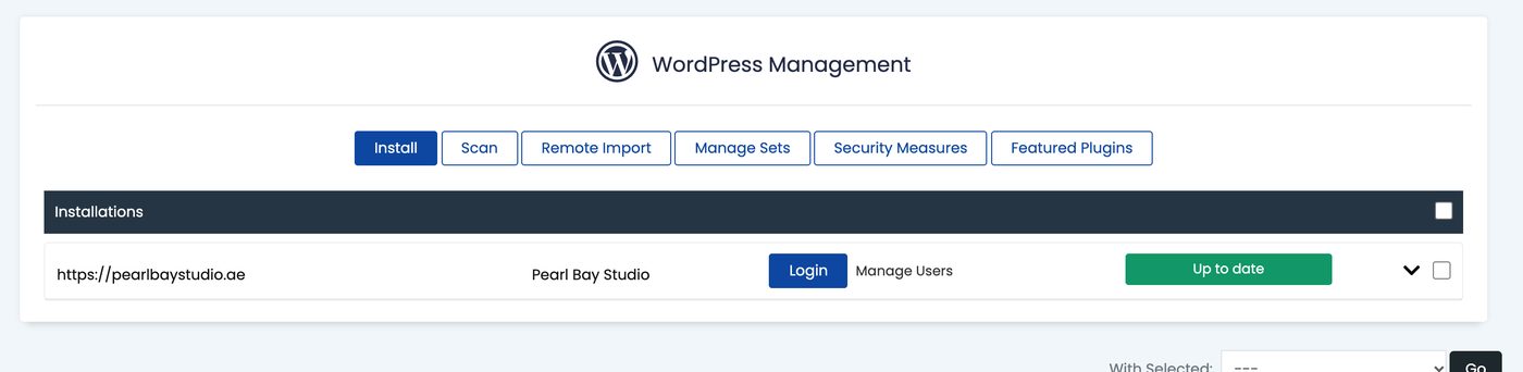 Login, next to your site in WordPress Manager